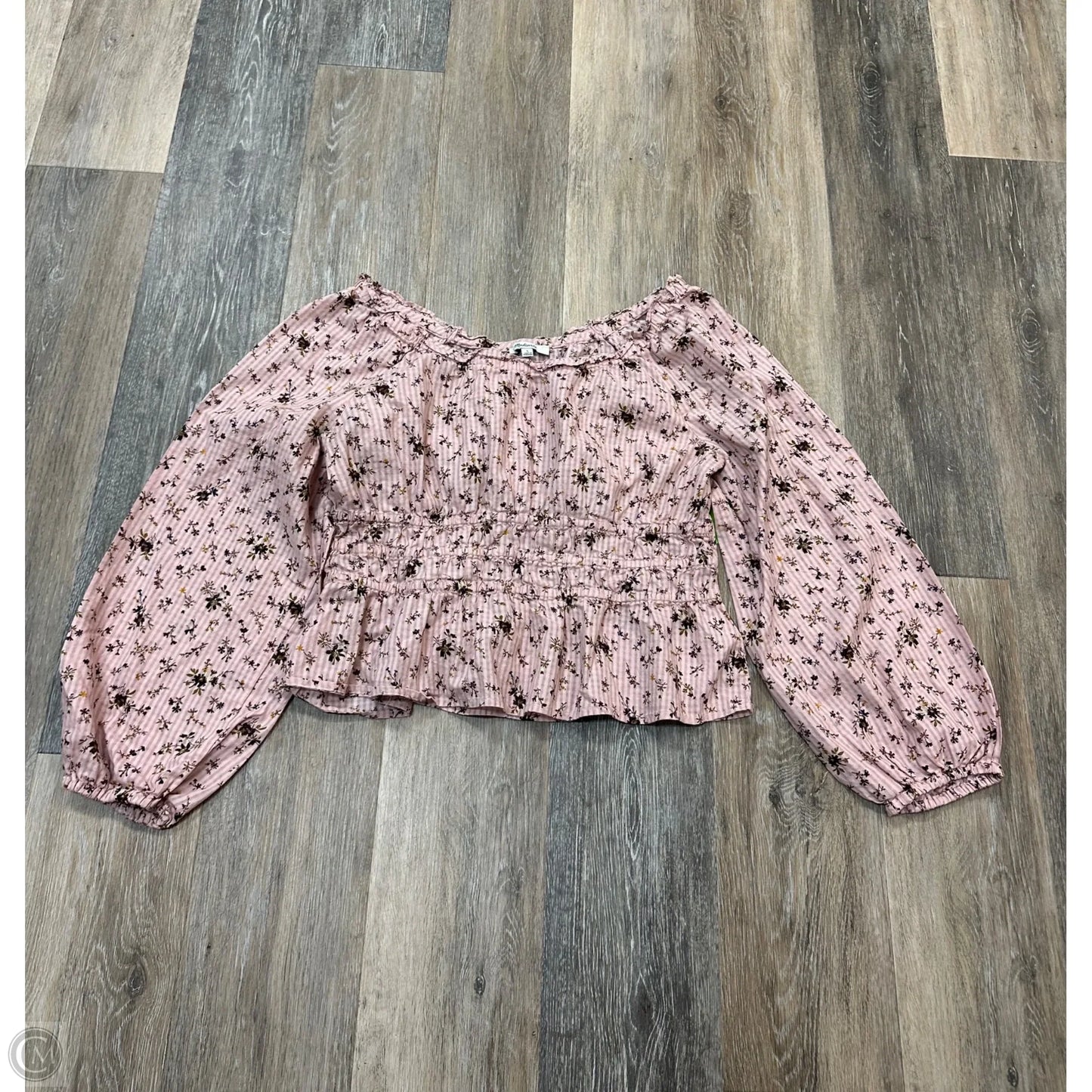 Blouse Long Sleeve By Madewell In Floral Print, Size: L