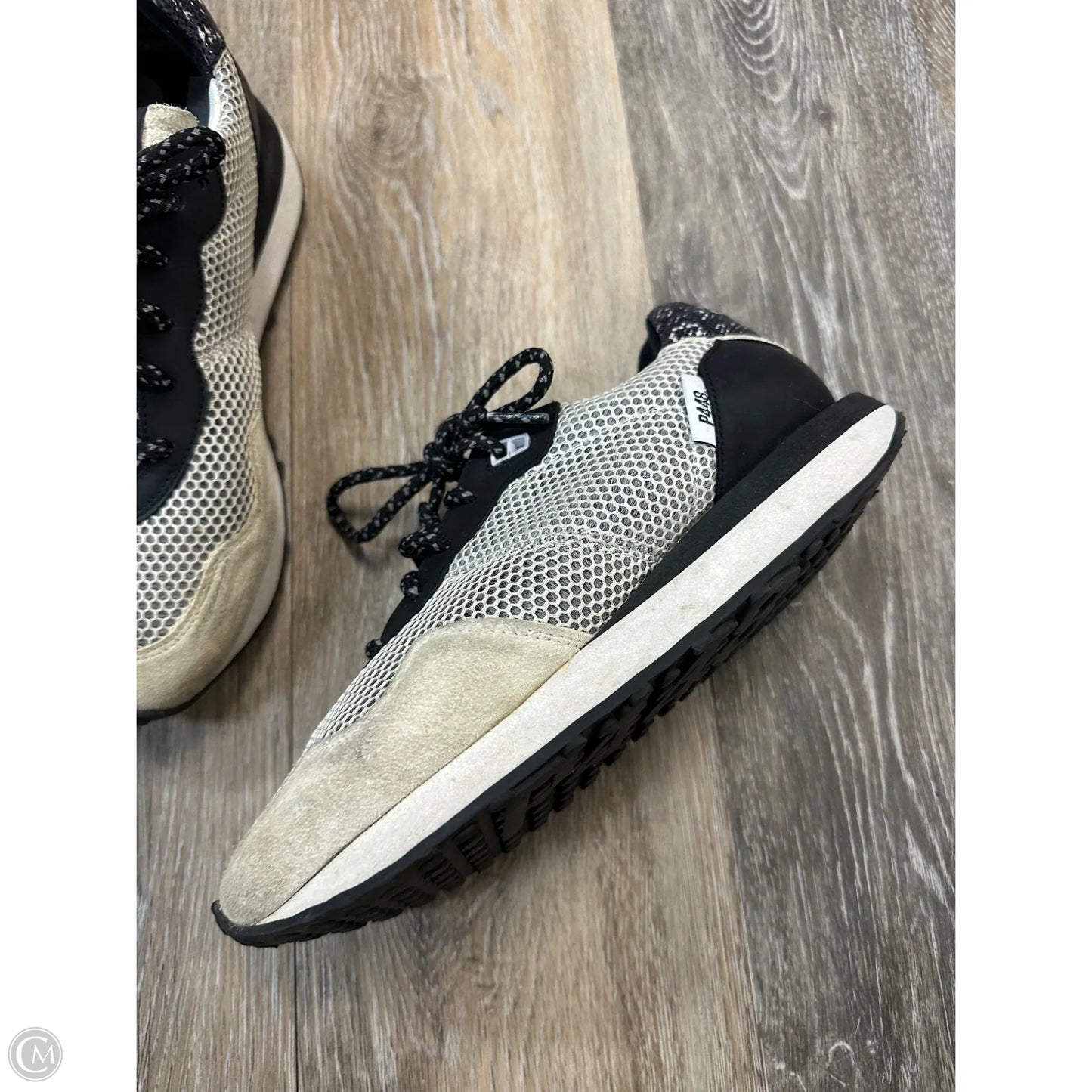 Shoes Athletic By P448 In Black & Cream, Size: 7