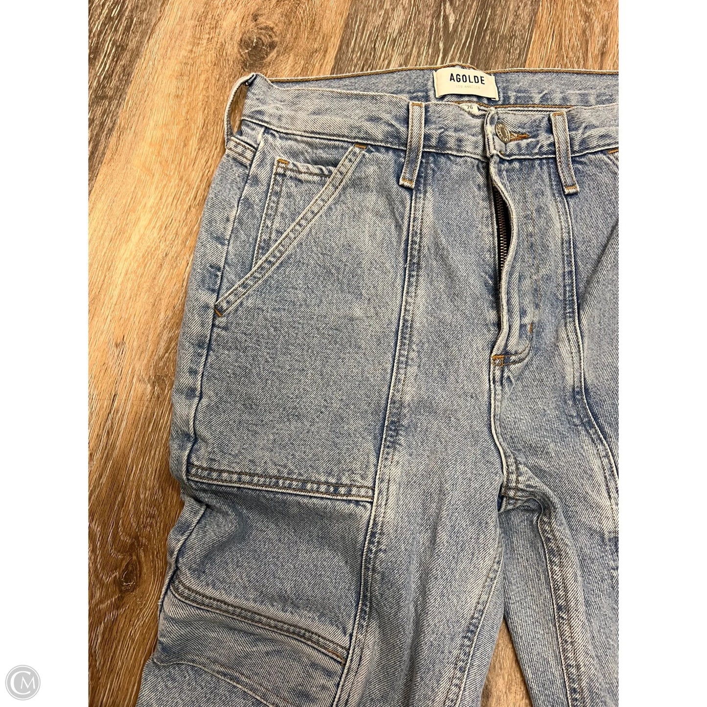 Jeans Straight By Agolde In Blue Denim, Size: 2/26