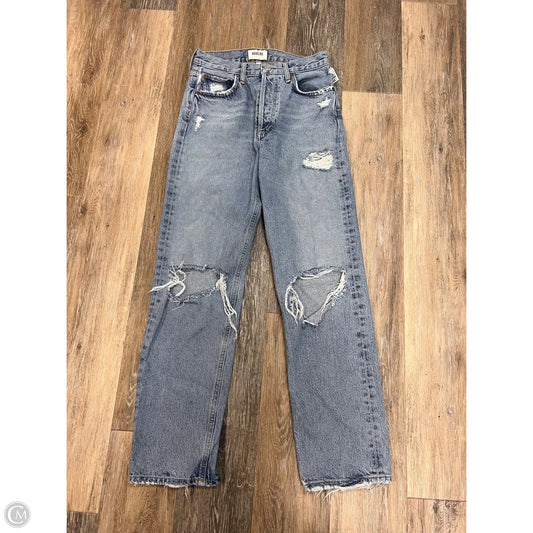Jeans Straight By Agolde In Blue Denim, Size: 1/25
