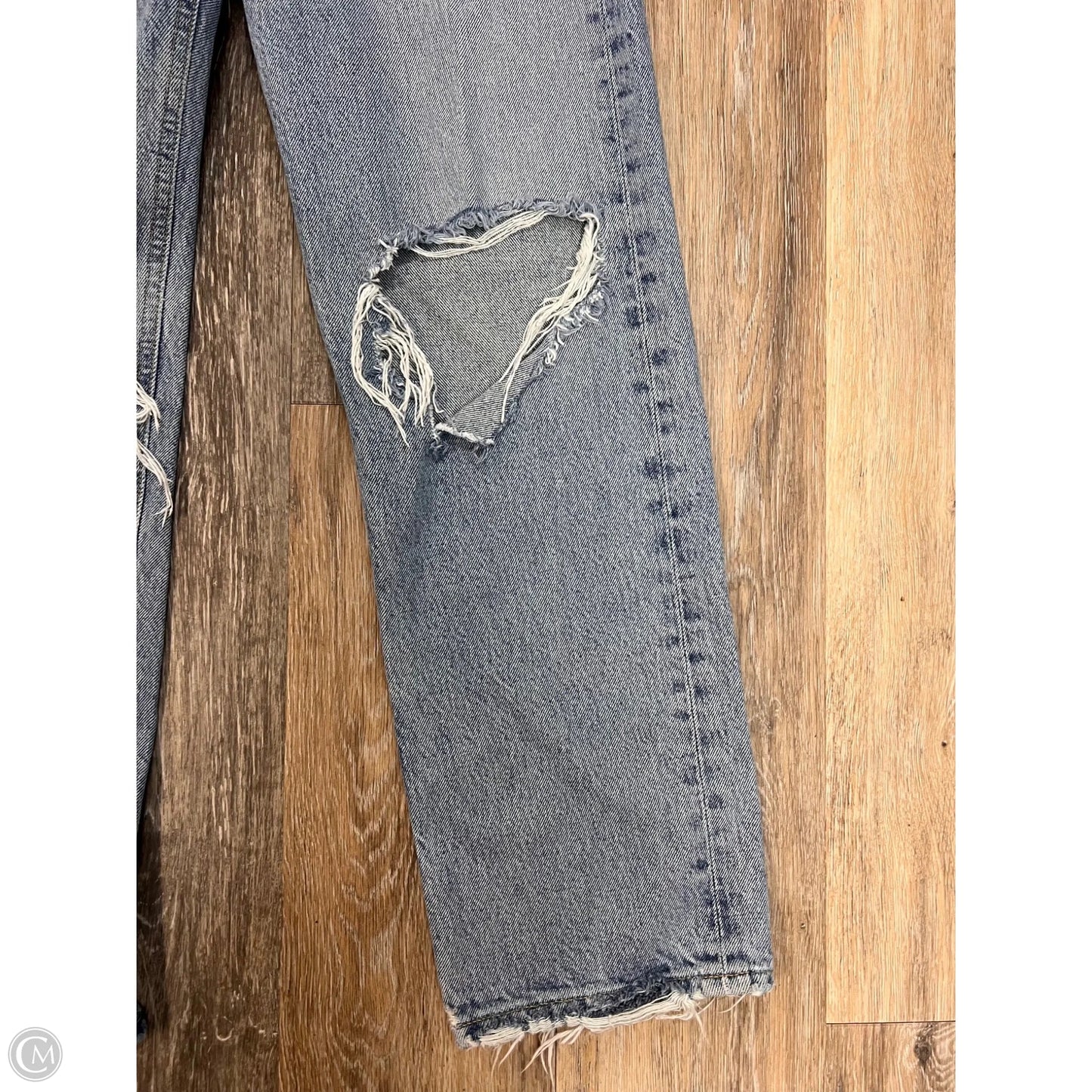 Jeans Straight By Agolde In Blue Denim, Size: 1/25