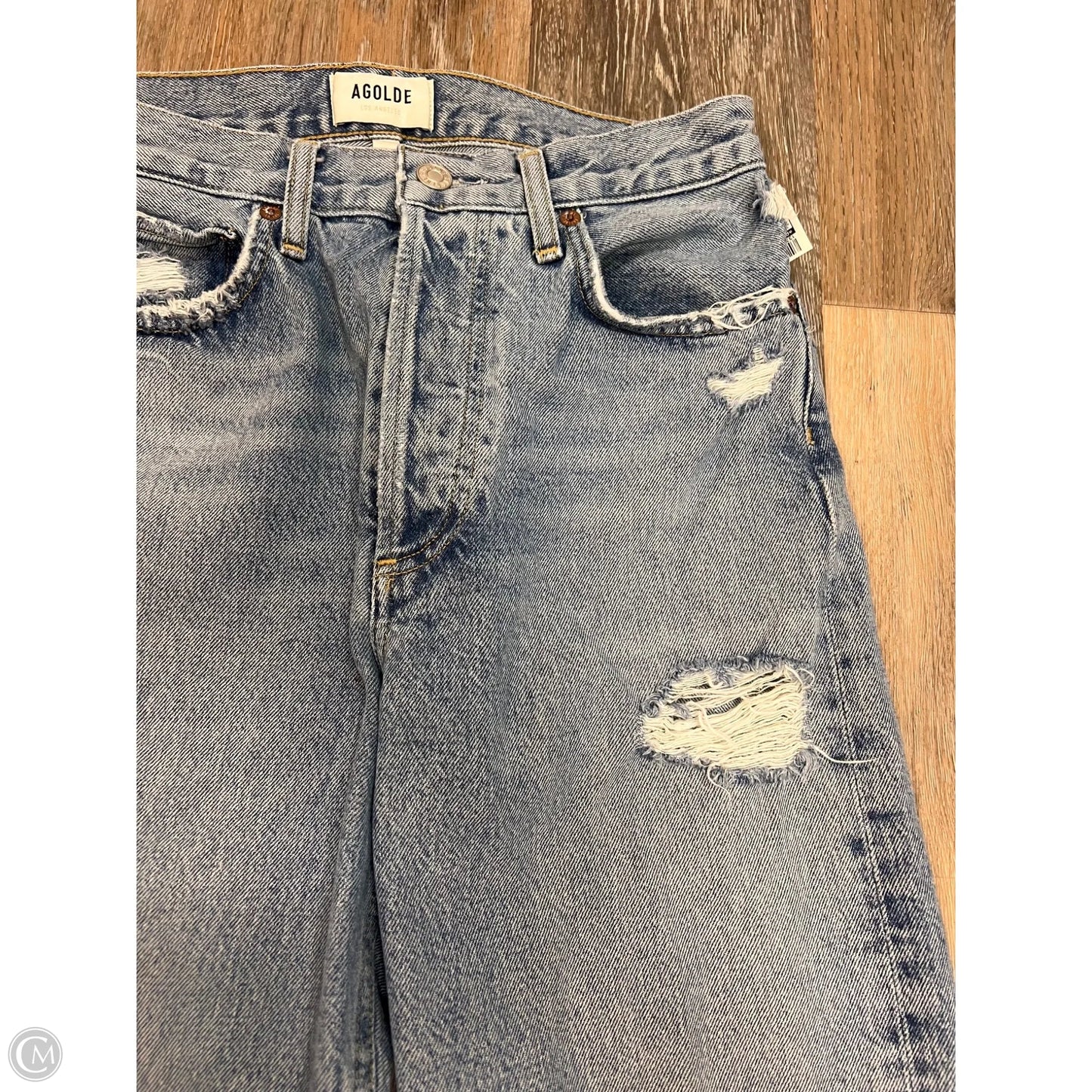 Jeans Straight By Agolde In Blue Denim, Size: 1/25