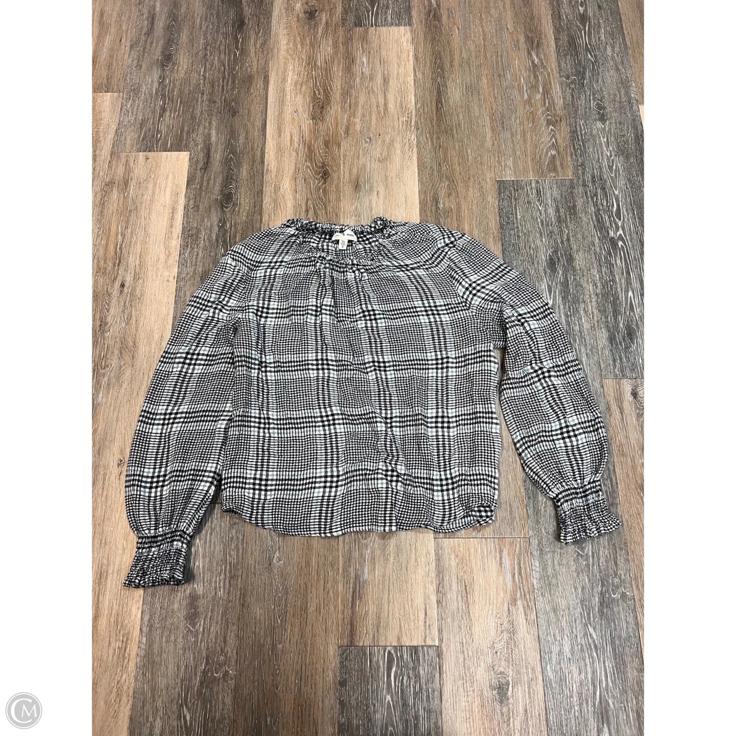 Blouse Long Sleeve By Cloth & Stone In Plaid Pattern, Size: M