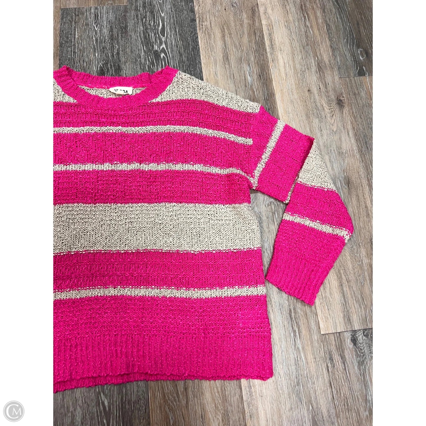 Sweater By Adora In Pink & Tan, Size: M