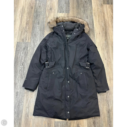 Coat Parka By Eddie Bauer In Black, Size: L