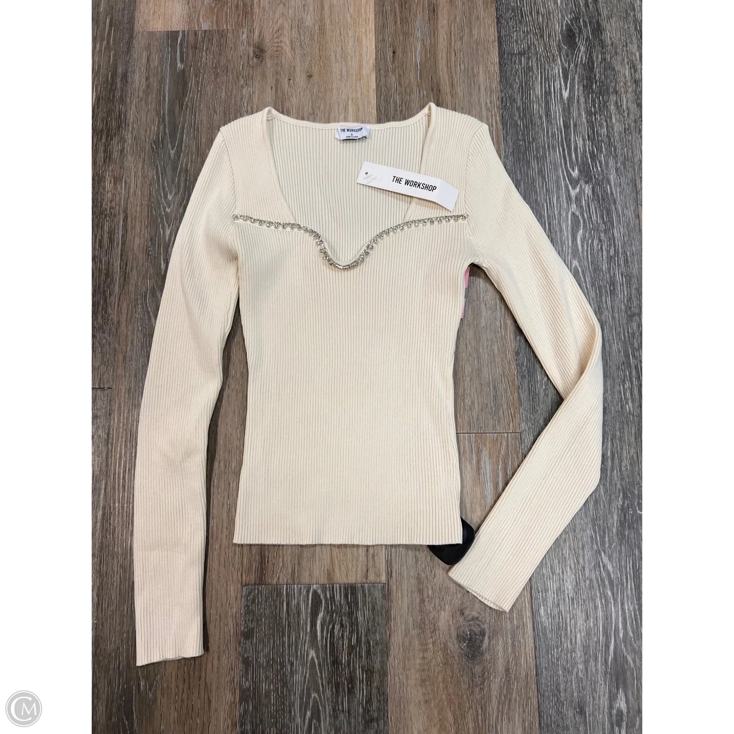 Top Long Sleeve By The Workshop In Cream, Size: S