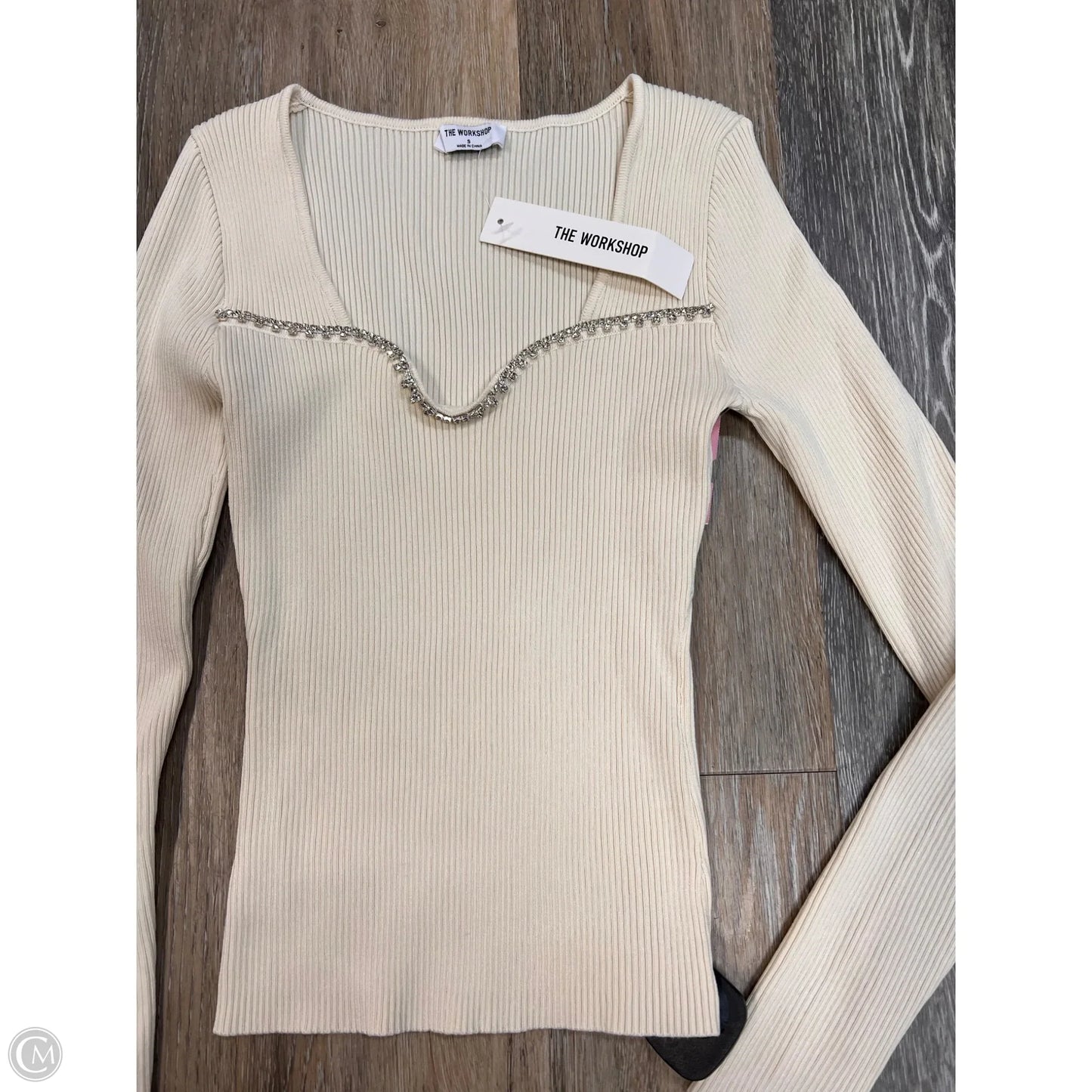 Top Long Sleeve By The Workshop In Cream, Size: S