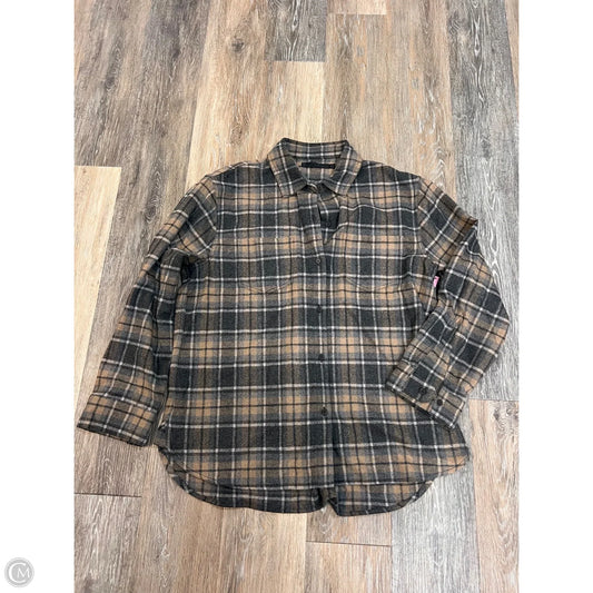 Jacket Shirt Designer By Jenni Kayne In Plaid Pattern, Size: L
