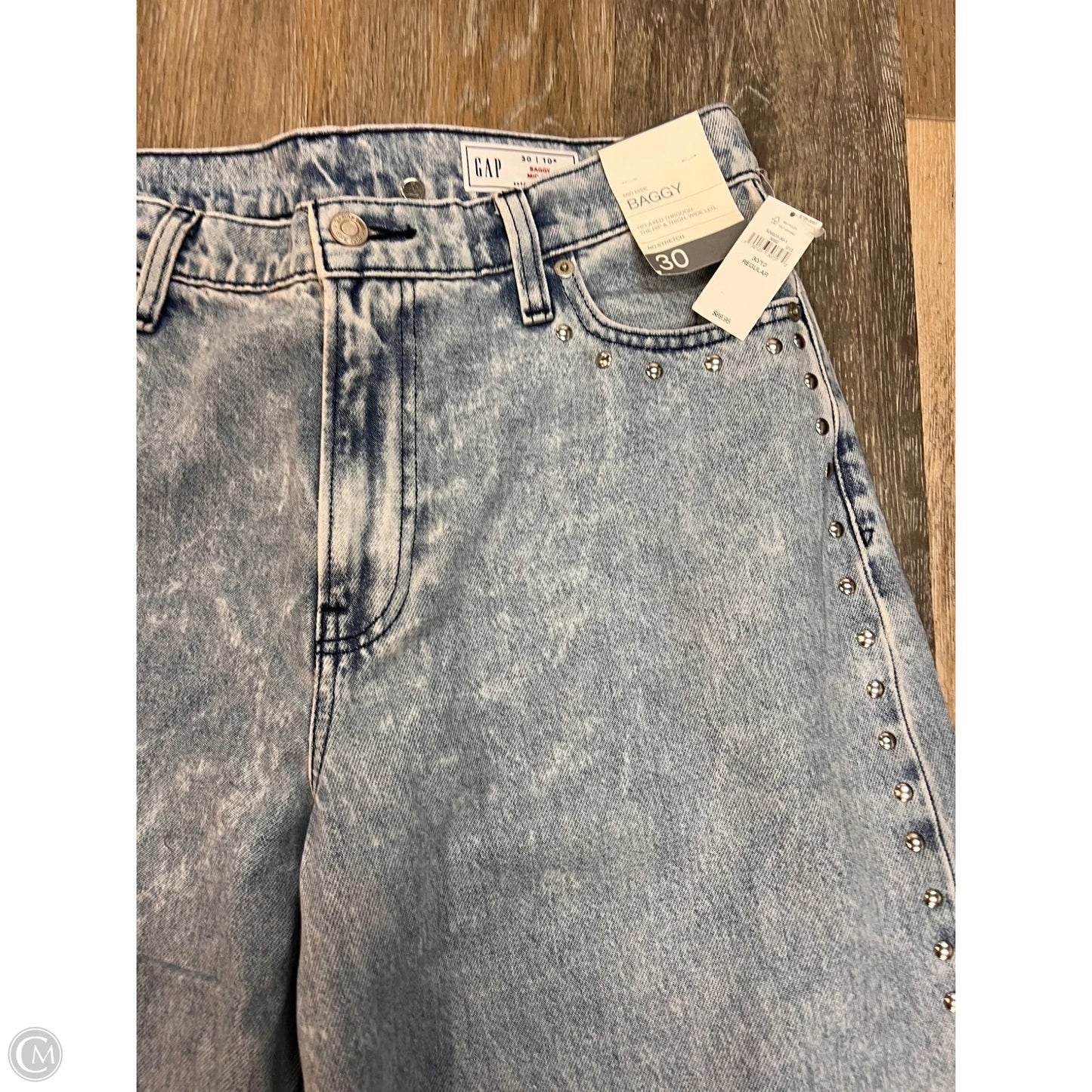 Jeans Wide Leg By Gap In Blue Denim, Size: 10