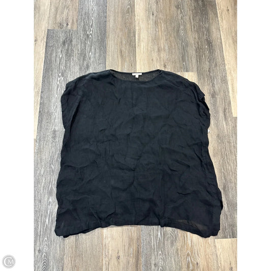 Blouse Short Sleeve By Eileen Fisher In Black, Size: S