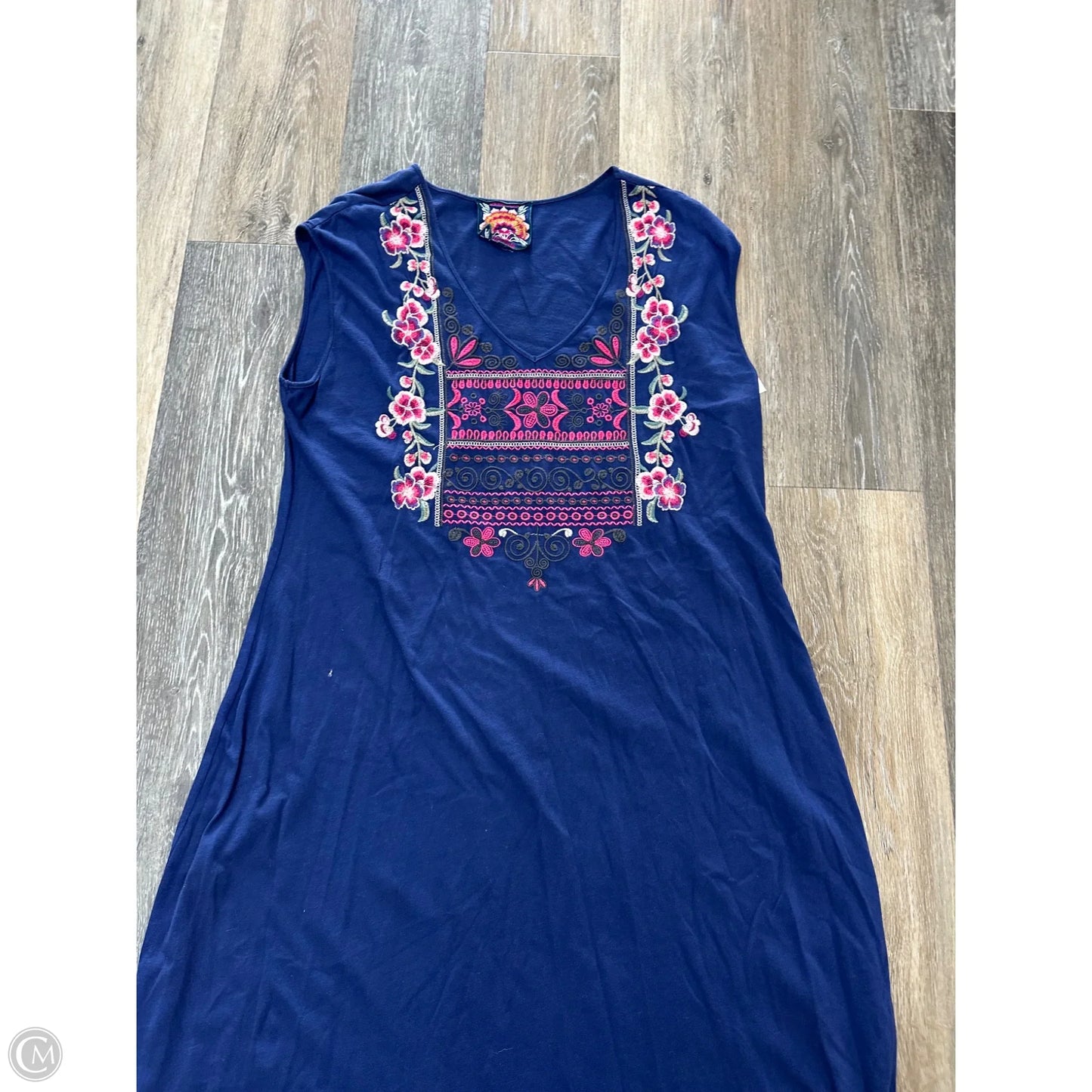 Dress Designer By Johnny Was In Blue, Size: M