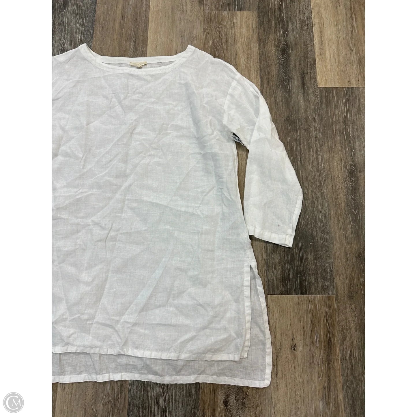 Tunic 3/4 Sleeve By Eileen Fisher In White, Size: Xs