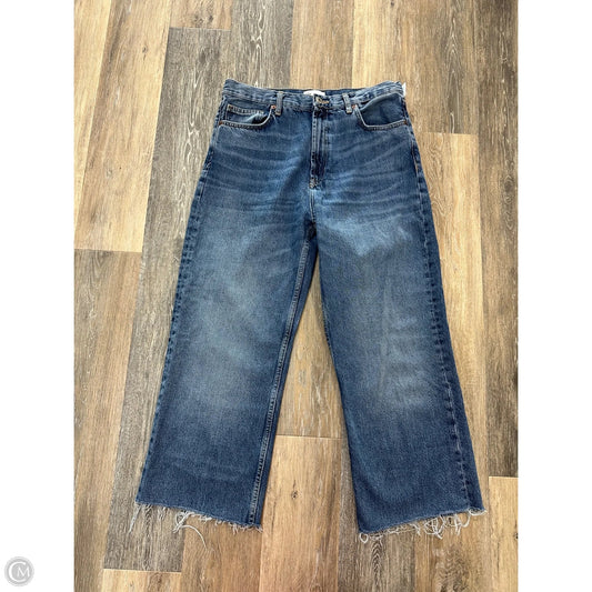 Jeans Wide Leg By Zara In Blue Denim, Size: 10
