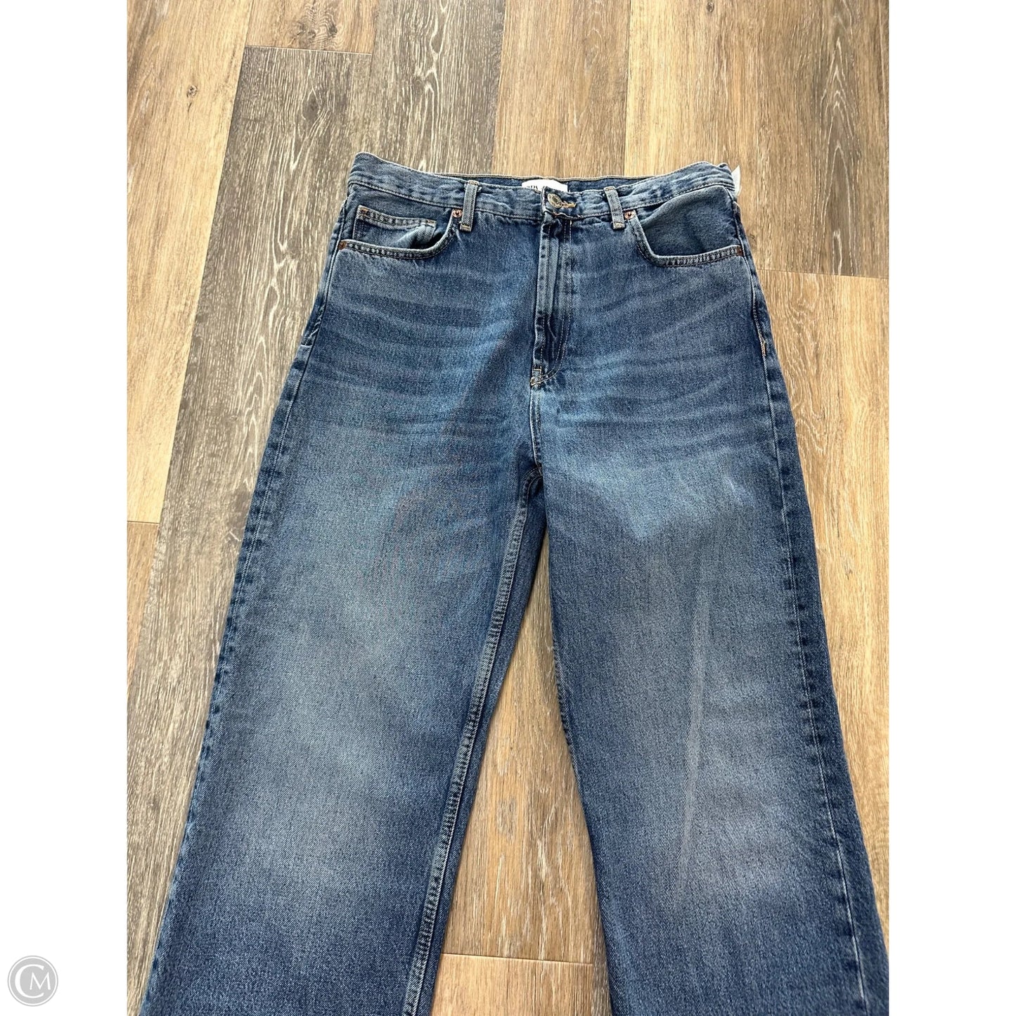 Jeans Wide Leg By Zara In Blue Denim, Size: 10