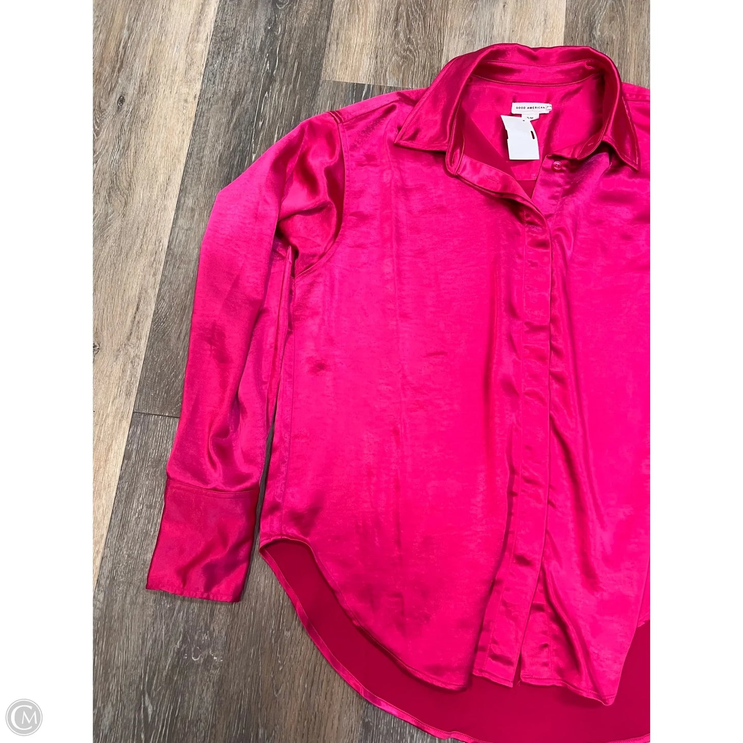 Blouse Long Sleeve By Good American In Pink, Size: S/M