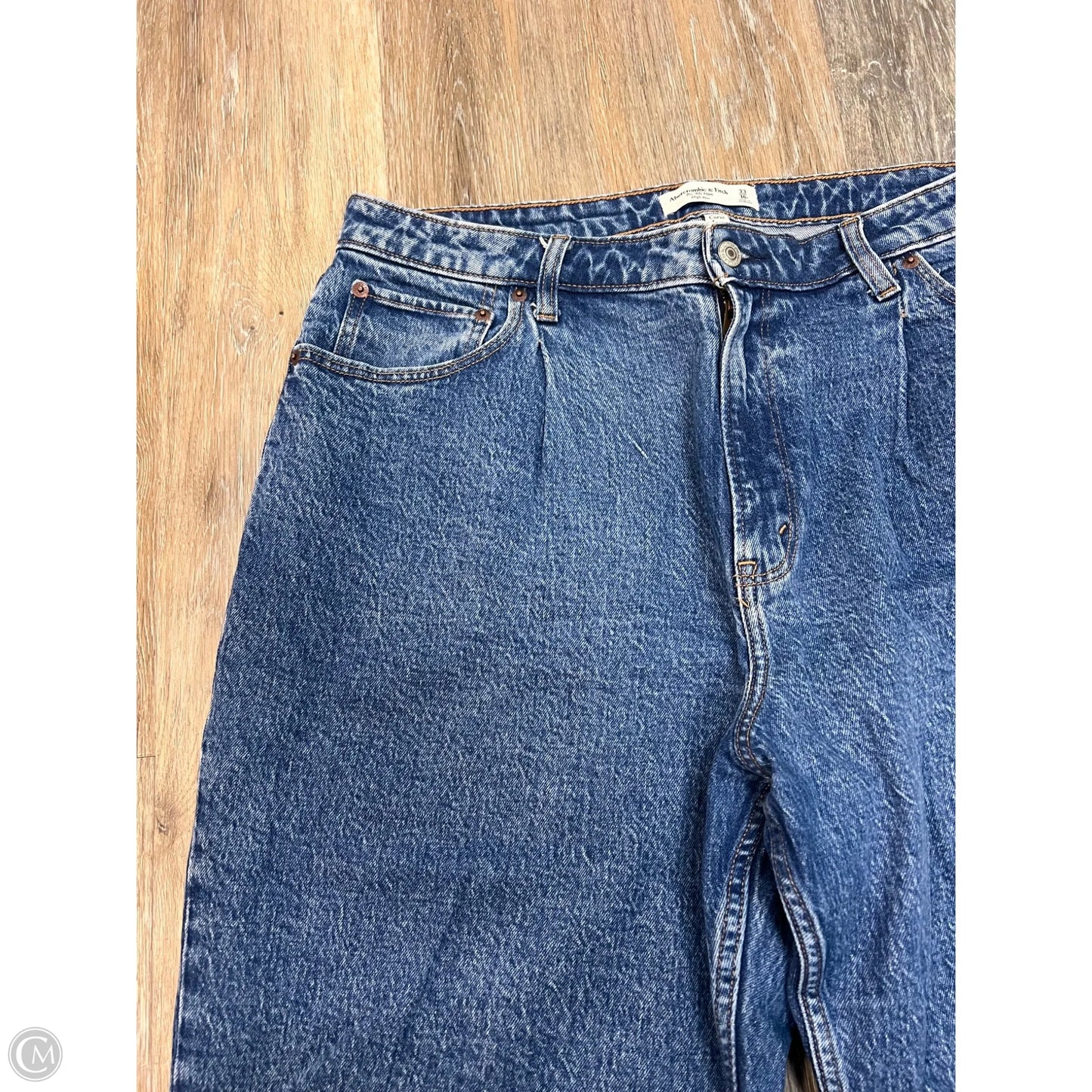 Jeans Straight By Abercrombie And Fitch In Blue Denim, Size: 16