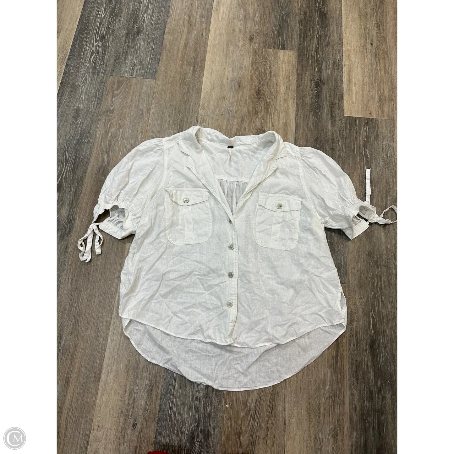 Blouse Short Sleeve By Free People In White, Size: L
