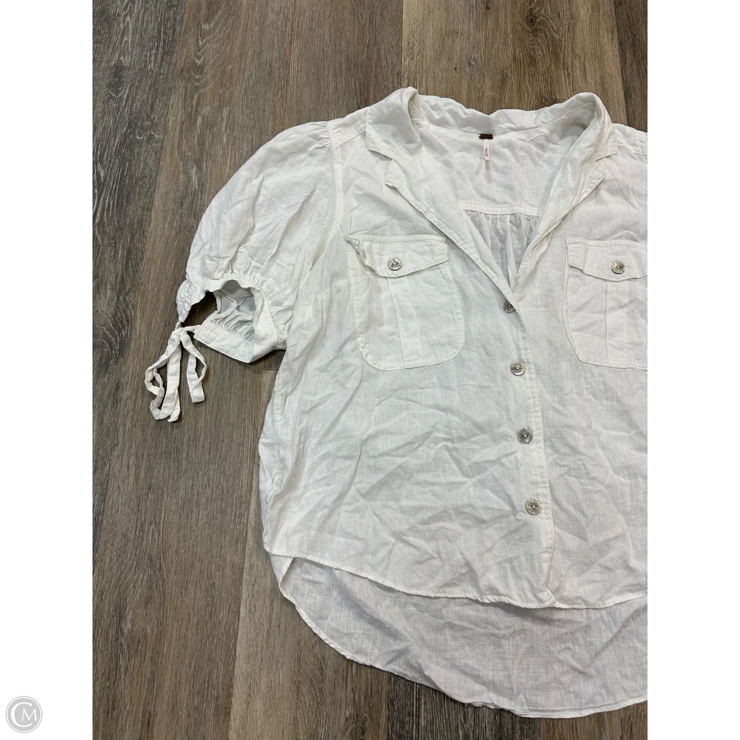 Blouse Short Sleeve By Free People In White, Size: L