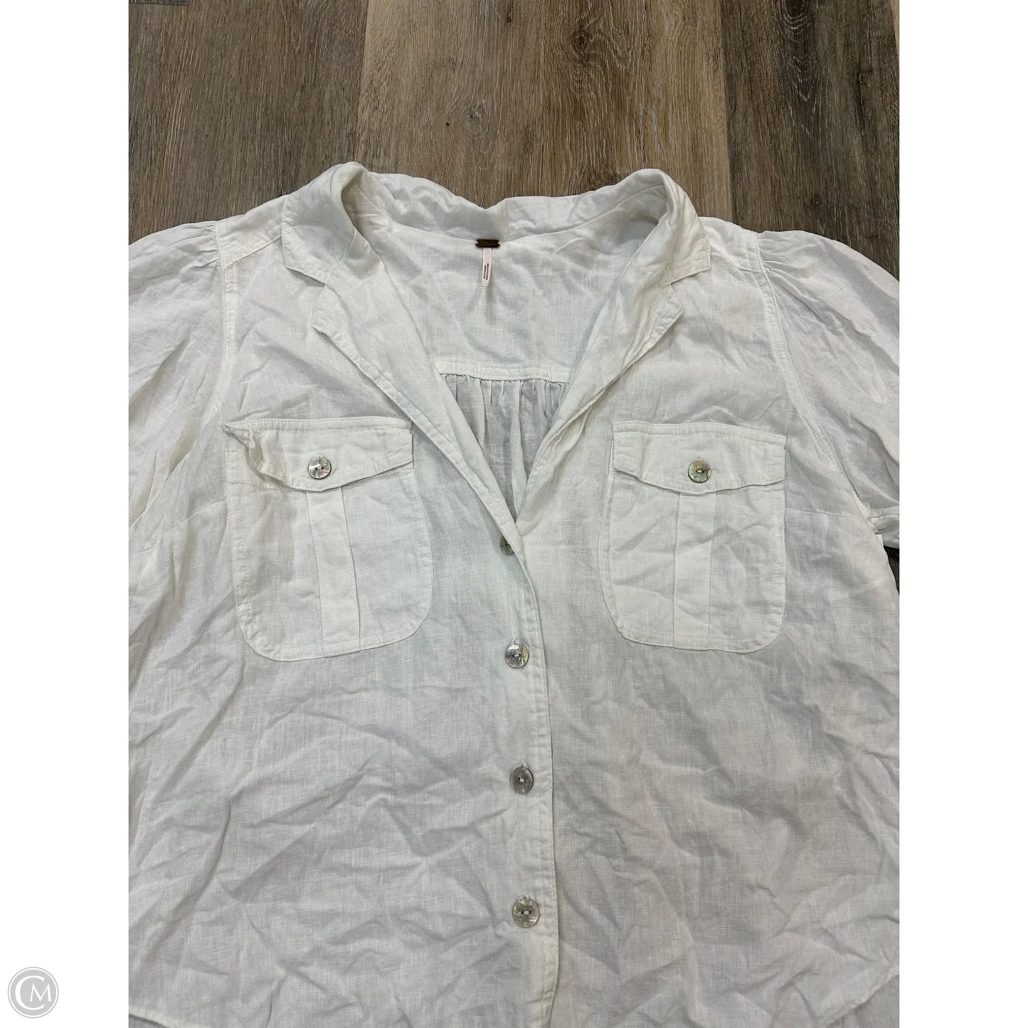 Blouse Short Sleeve By Free People In White, Size: L