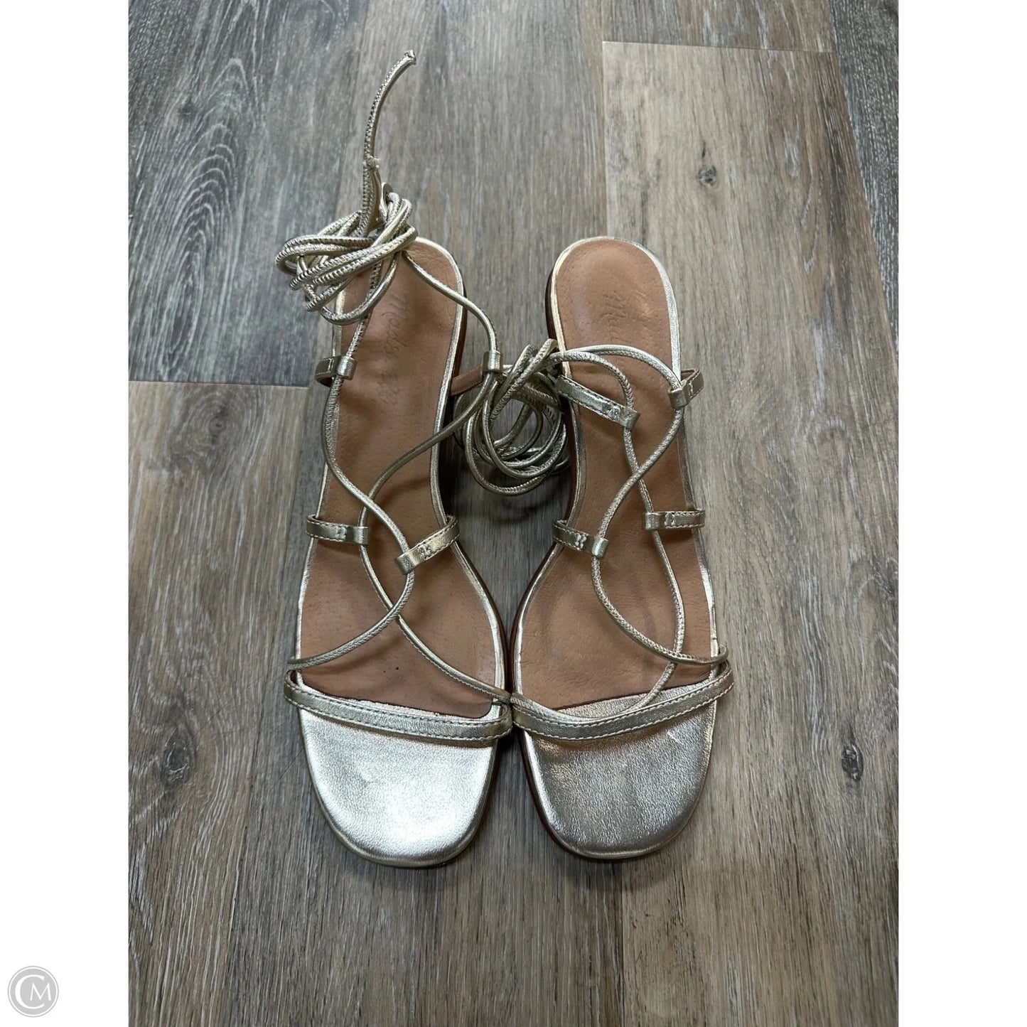 Sandals Heels Block By Madewell In Gold, Size: 9.5