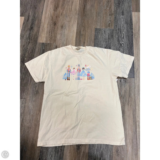 Top Short Sleeve By Comfort Colors In Cream, Size: L