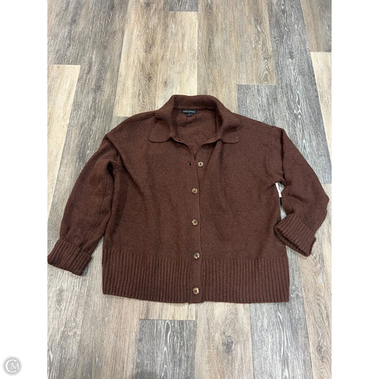 Sweater Cardigan By Banana Republic In Brown, Size: Xl