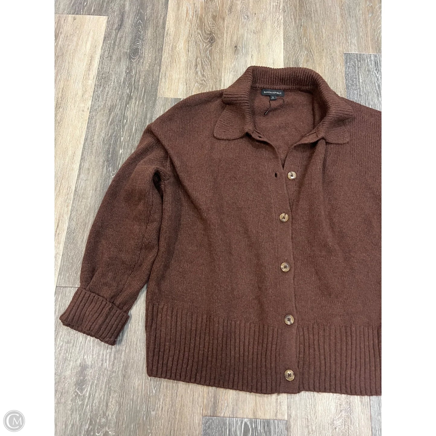 Sweater Cardigan By Banana Republic In Brown, Size: Xl