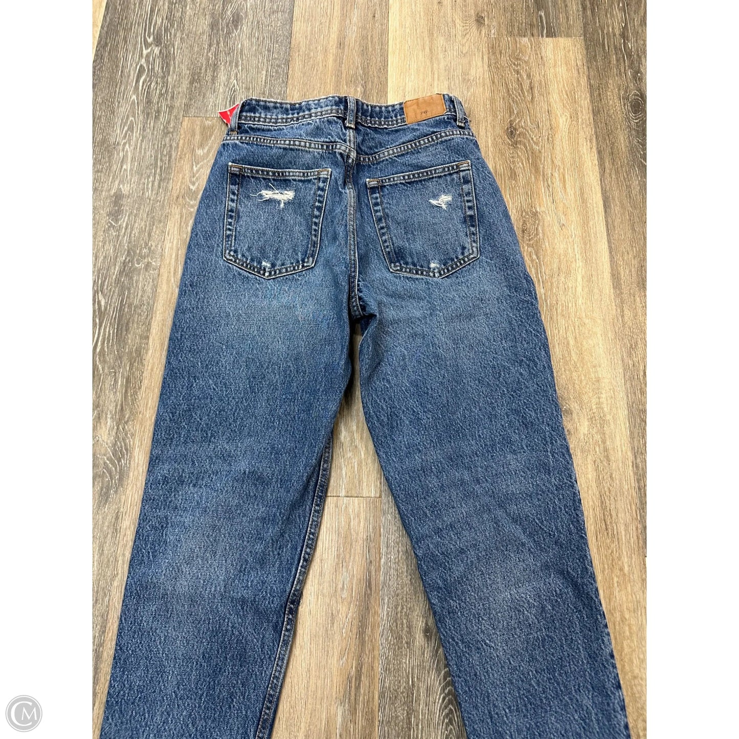 Jeans Straight By Zara In Blue Denim, Size: 4