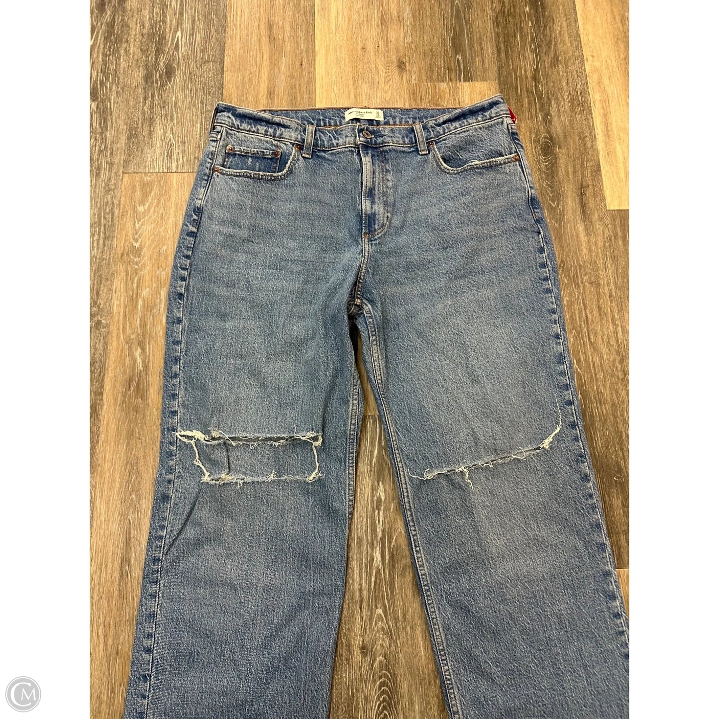 Jeans Straight By Abercrombie And Fitch In Blue Denim, Size: 14
