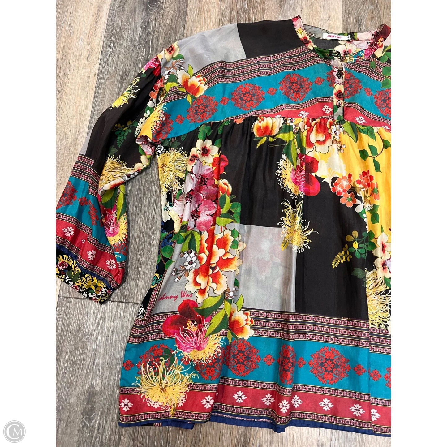 Blouse Long Sleeve By Johnny Was In Multi-colored, Size: M