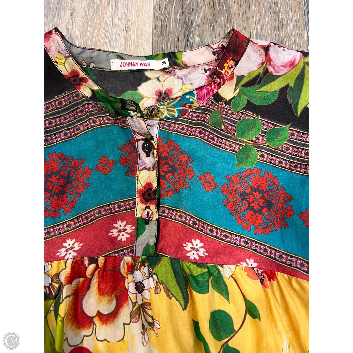 Blouse Long Sleeve By Johnny Was In Multi-colored, Size: M