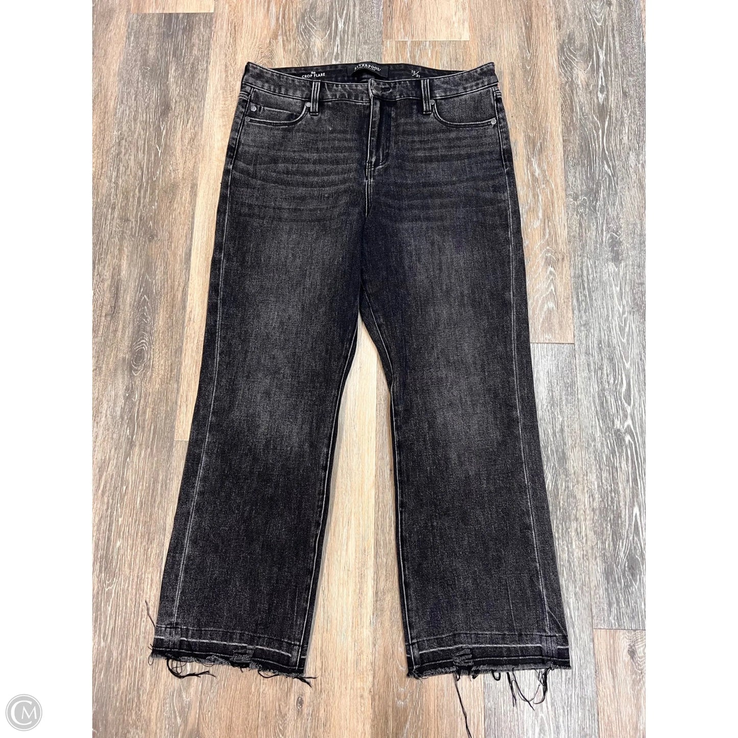 -Jeans Flared By Liverpool In Black Denim, Size: 12/31