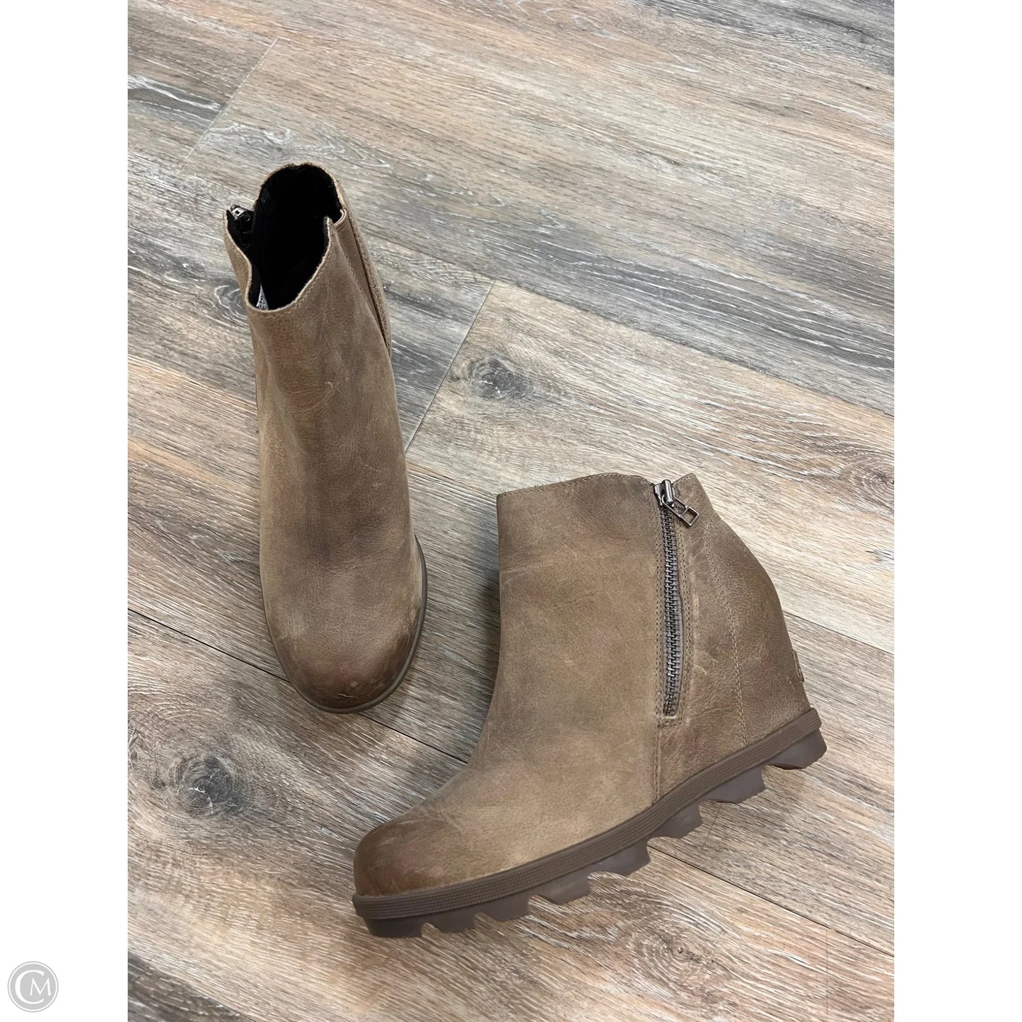 Boots Ankle Heels By Sorel In Tan, Size: 8.5