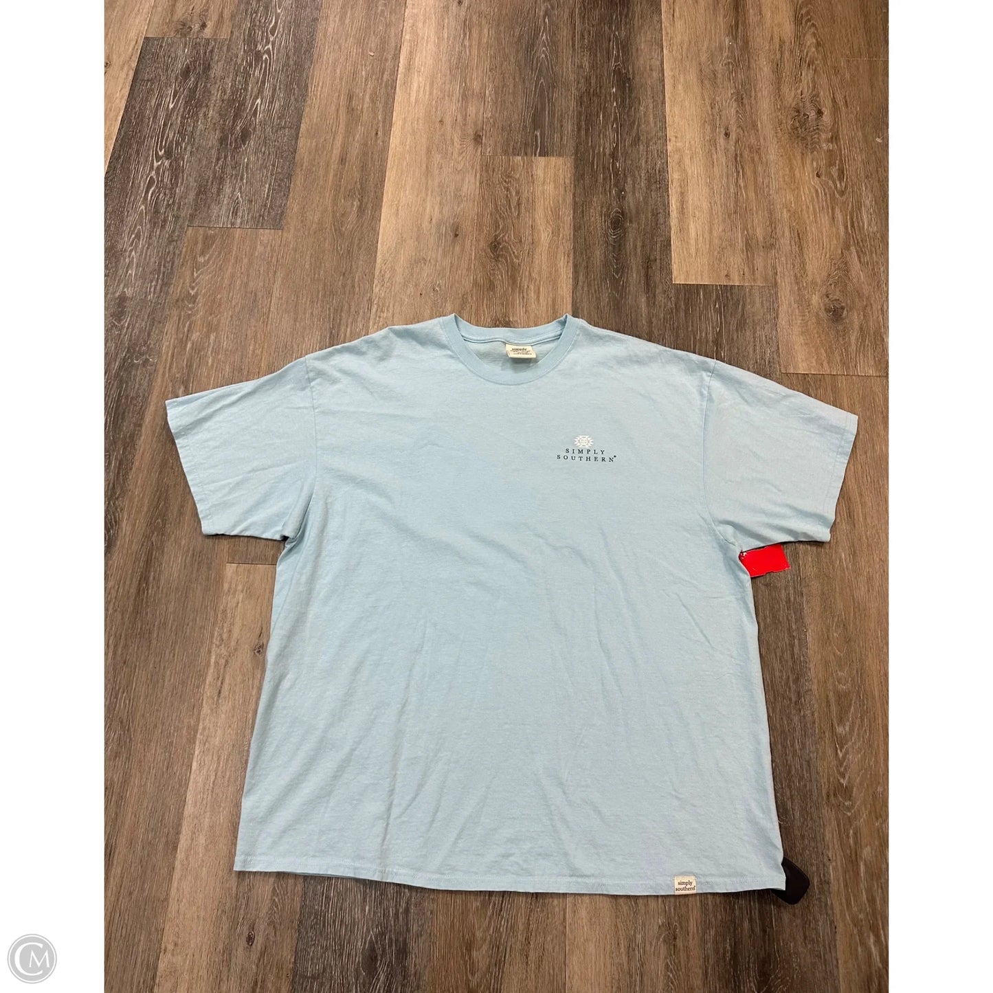 Top Short Sleeve By Simply Southern In Blue, Size: Xxl