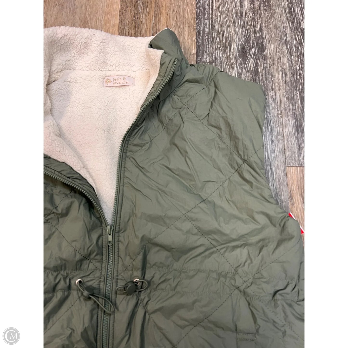 Vest Puffer & Quilted By Leela & Lavender In Green, Size: L
