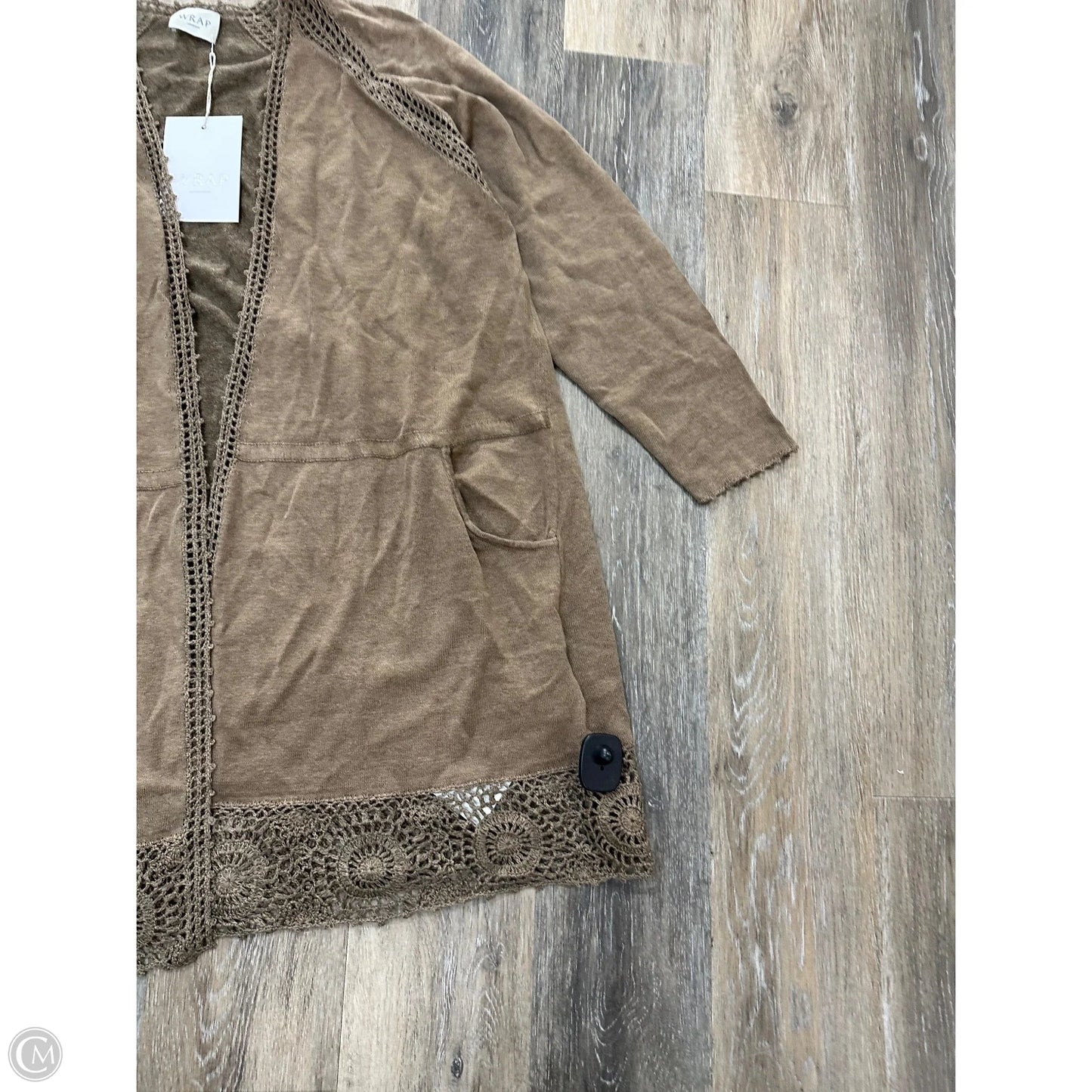 Sweater Cardigan By Wrap In Beige, Size: 18