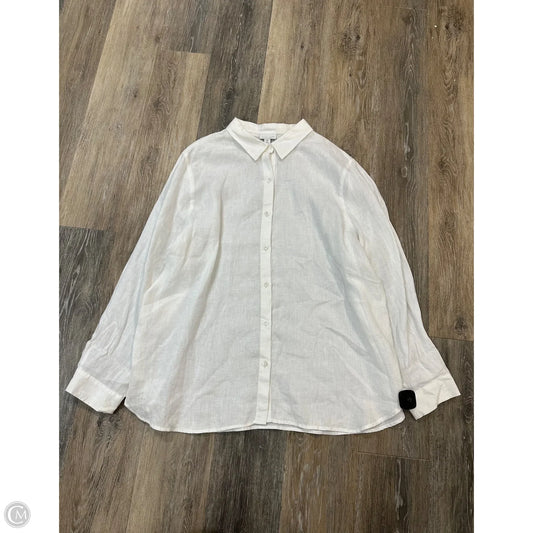 Blouse Long Sleeve By J. Jill In White, Size: Xl