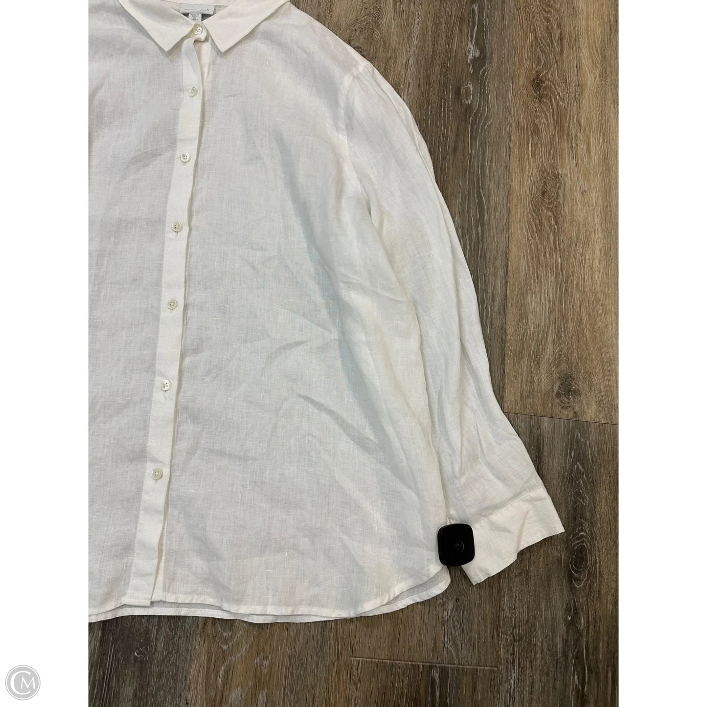 Blouse Long Sleeve By J. Jill In White, Size: Xl