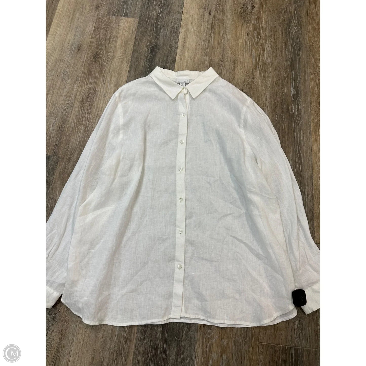 Blouse Long Sleeve By J. Jill In White, Size: Xl
