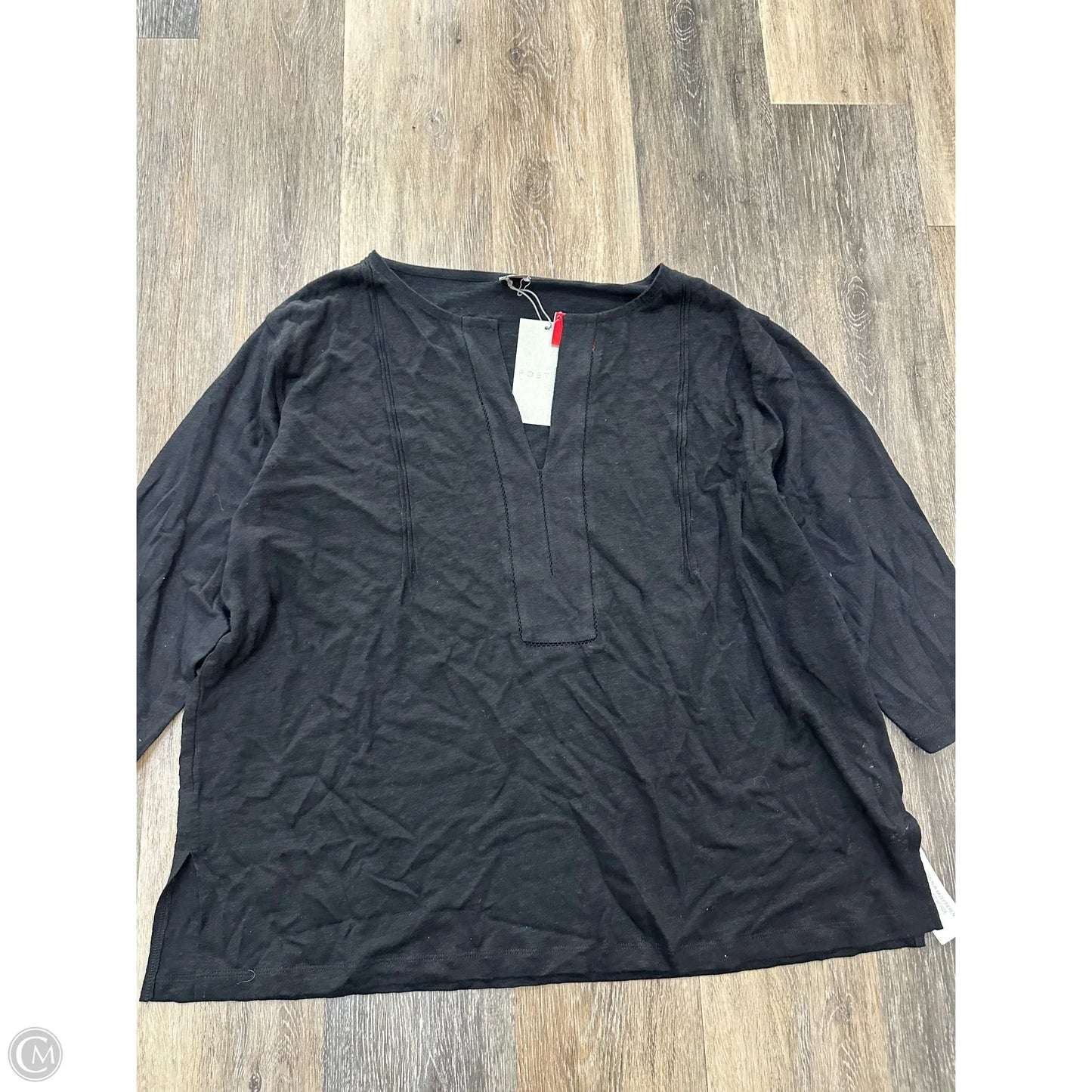 Top Long Sleeve By Poetry In Black, Size: 1x