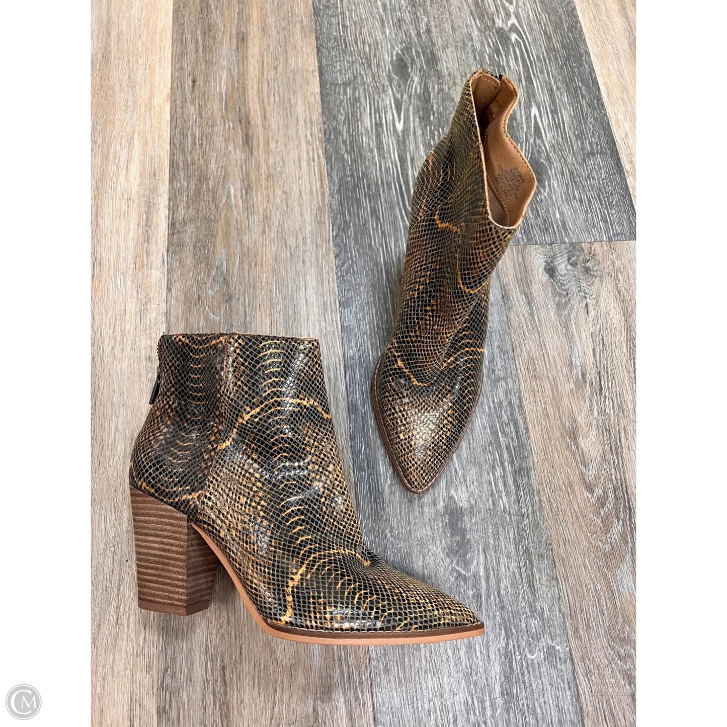 Boots Ankle Heels By Lucky Brand In Snakeskin Print, Size: 9