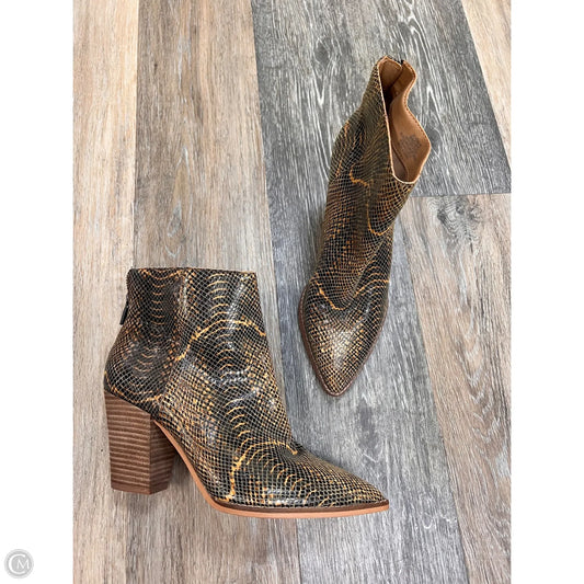 Boots Ankle Heels By Lucky Brand In Snakeskin Print, Size: 9