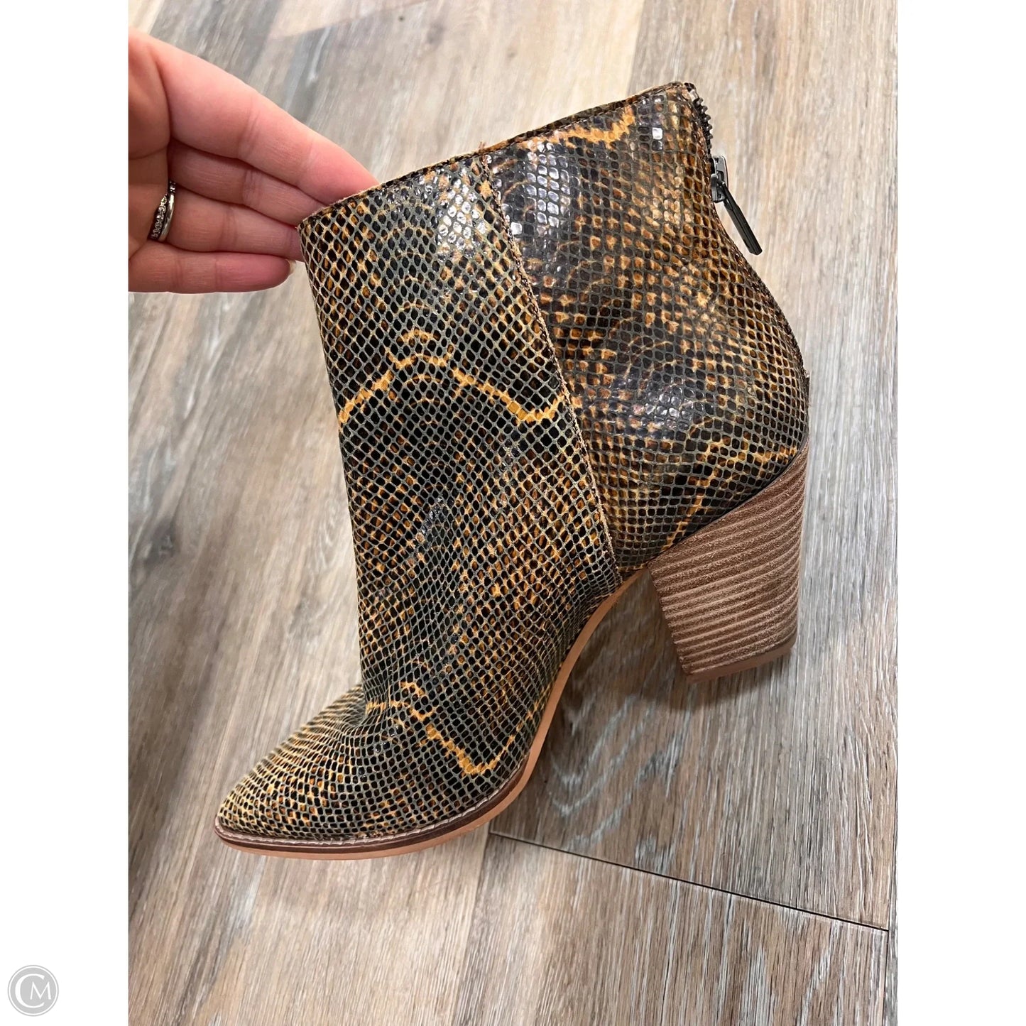 Boots Ankle Heels By Lucky Brand In Snakeskin Print, Size: 9