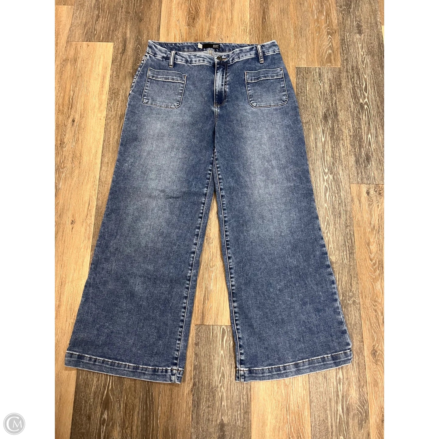 Jeans Wide Leg By Kut In Blue Denim, Size: 14l