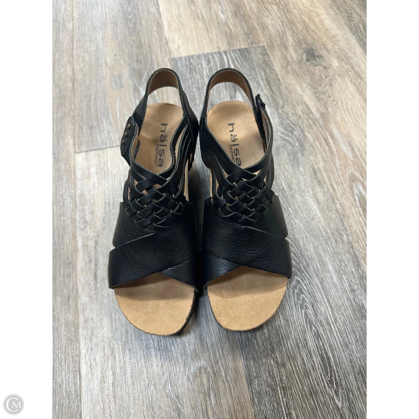 Sandals Heels Wedge By Halsa In Black, Size: 7