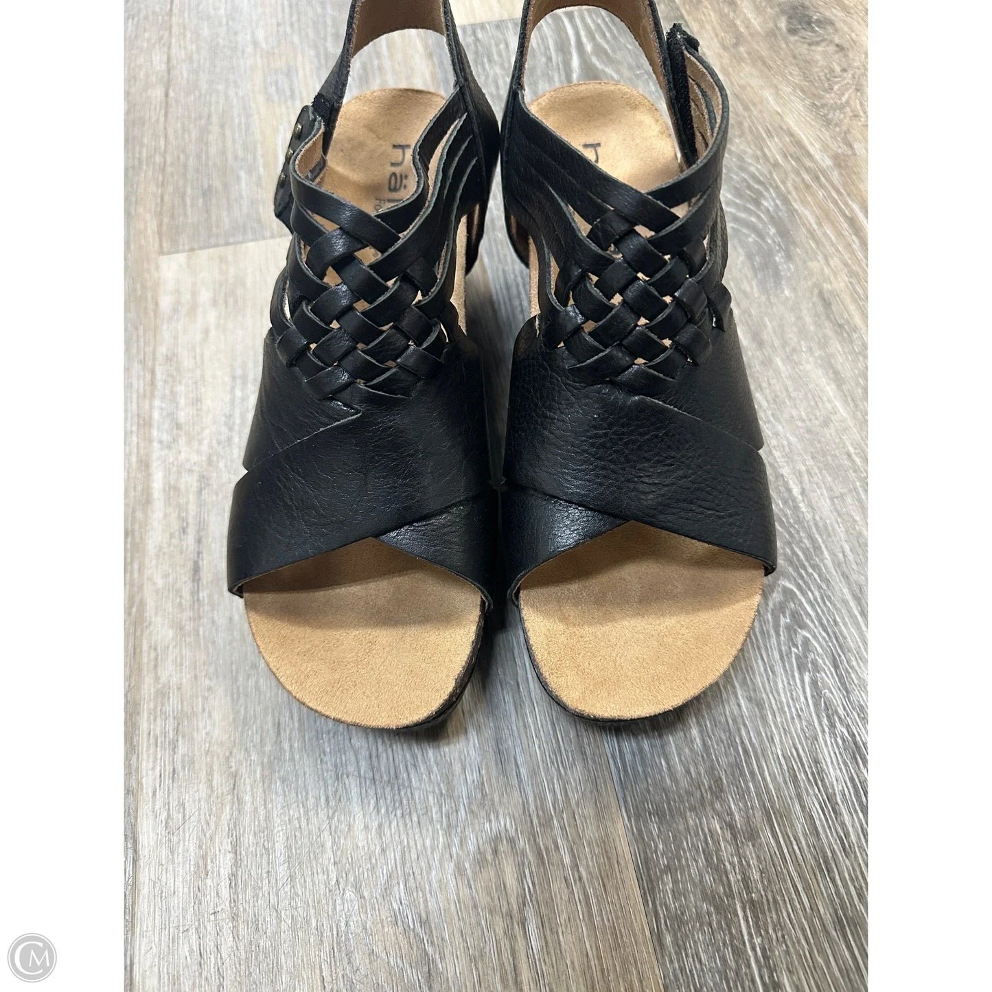 Sandals Heels Wedge By Halsa In Black, Size: 7