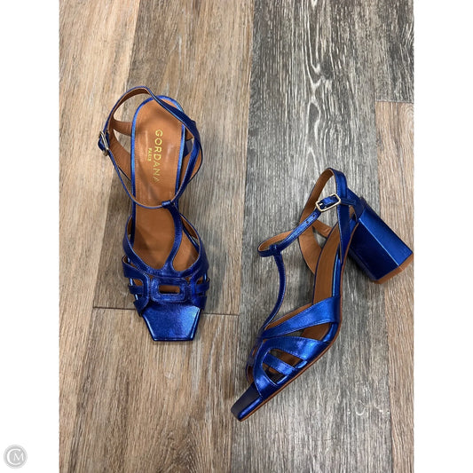 Sandals Heels Block By GORDANA In Blue, Size: 8