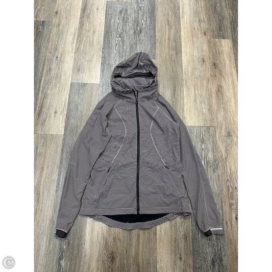 Athletic Sweatshirt Collar By Lululemon In Striped Pattern, Size: 6