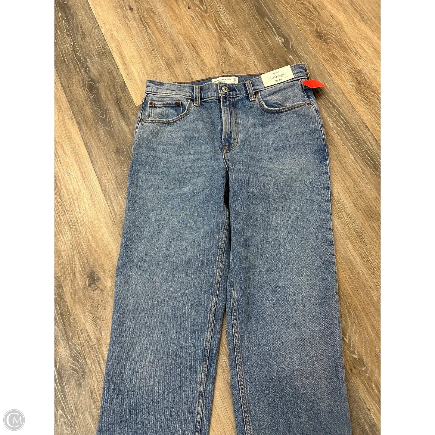 Jeans Straight By Abercrombie And Fitch In Blue Denim, Size: 8S