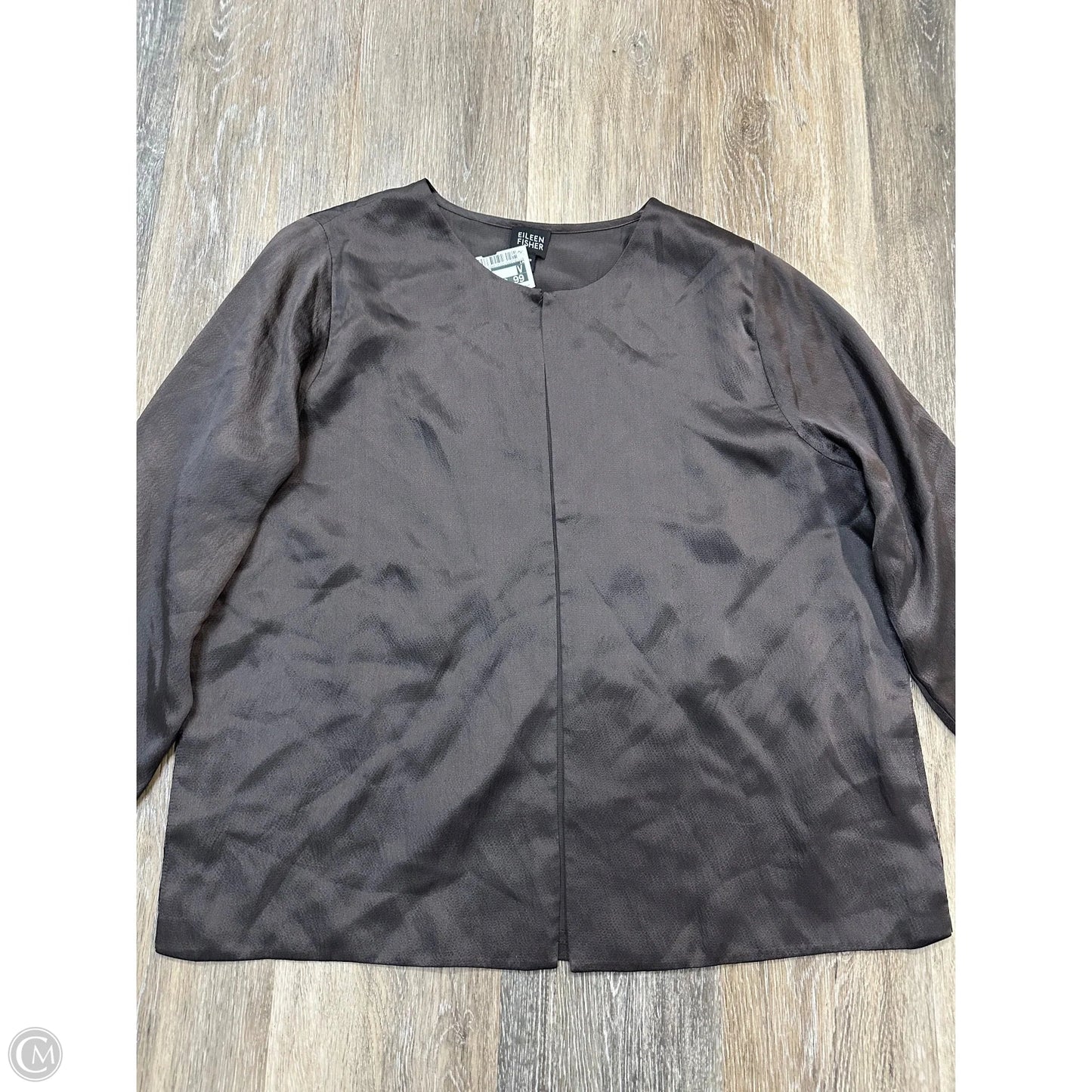 Blouse Long Sleeve By Eileen Fisher In Brown, Size: M